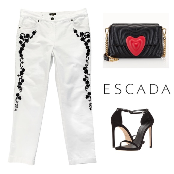 ESCADA WHITE BLACK EMBROIDERED JEANS
$535